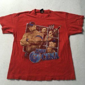 Vintage 2000's WWE Authentic John Cena XL RED T-Shirt distressed
